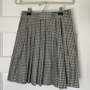 Talbots Black and White Plaid A-Line Skirt
